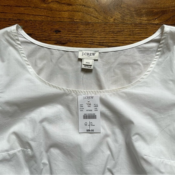 NWT J. Crew Factory Cotton Poplin Peasant Top Sz XXS - Picture 10 of 12